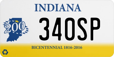 IN license plate 340SP