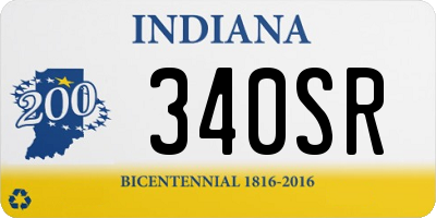 IN license plate 340SR