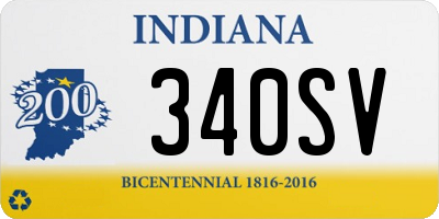 IN license plate 340SV