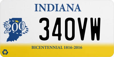 IN license plate 340VW