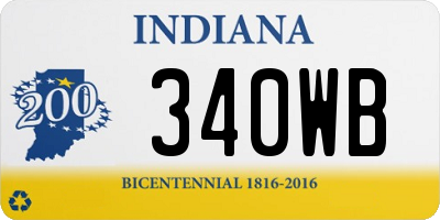 IN license plate 340WB