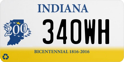 IN license plate 340WH