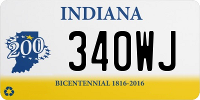 IN license plate 340WJ