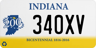 IN license plate 340XV