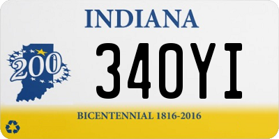 IN license plate 340YI