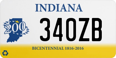 IN license plate 340ZB