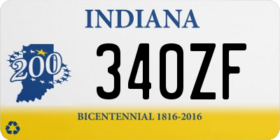 IN license plate 340ZF