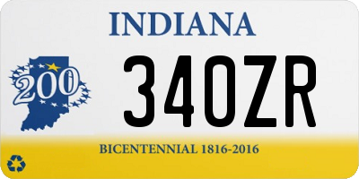 IN license plate 340ZR