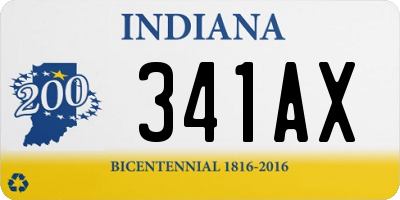 IN license plate 341AX