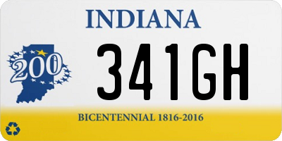 IN license plate 341GH