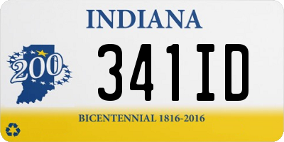 IN license plate 341ID