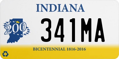 IN license plate 341MA