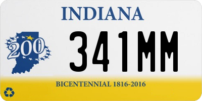 IN license plate 341MM