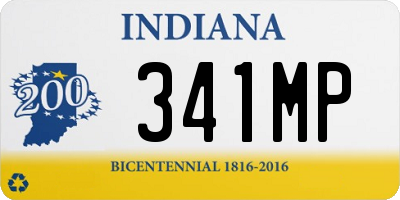 IN license plate 341MP