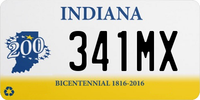 IN license plate 341MX