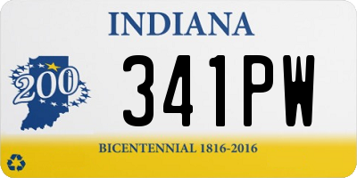 IN license plate 341PW