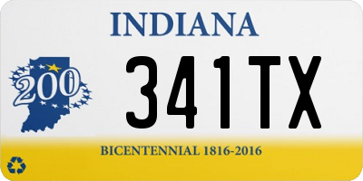 IN license plate 341TX