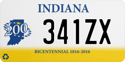 IN license plate 341ZX