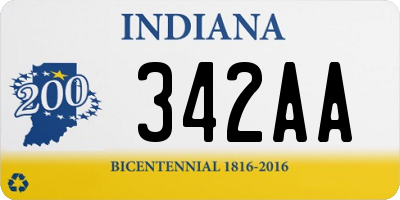 IN license plate 342AA