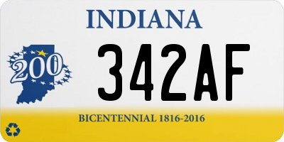 IN license plate 342AF