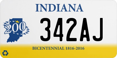 IN license plate 342AJ