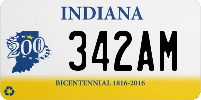 IN license plate 342AM