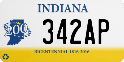 IN license plate 342AP