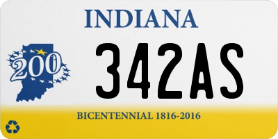 IN license plate 342AS