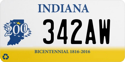 IN license plate 342AW