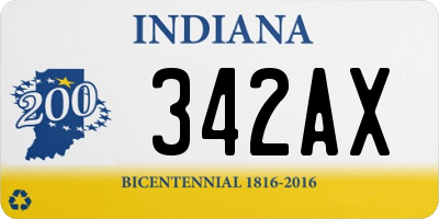 IN license plate 342AX