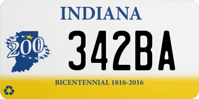 IN license plate 342BA