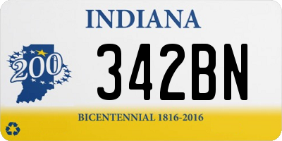 IN license plate 342BN