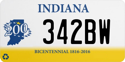 IN license plate 342BW