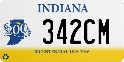 IN license plate 342CM