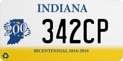 IN license plate 342CP