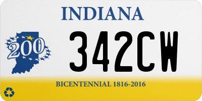 IN license plate 342CW