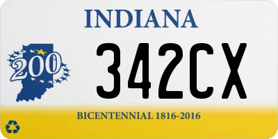 IN license plate 342CX