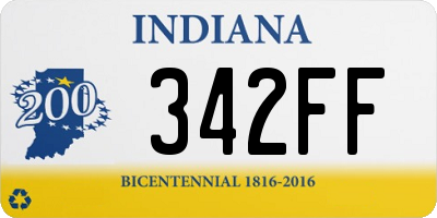 IN license plate 342FF