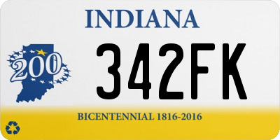 IN license plate 342FK