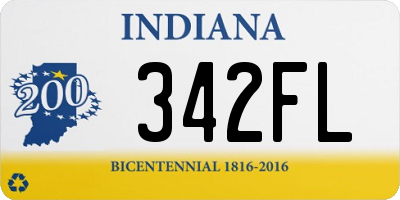 IN license plate 342FL