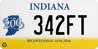 IN license plate 342FT