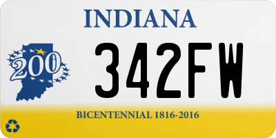 IN license plate 342FW