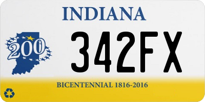 IN license plate 342FX