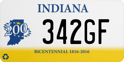 IN license plate 342GF