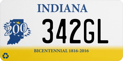 IN license plate 342GL