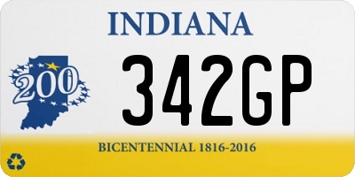 IN license plate 342GP