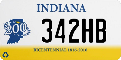 IN license plate 342HB