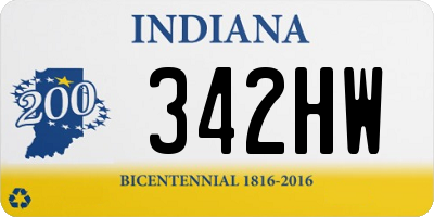 IN license plate 342HW