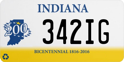 IN license plate 342IG