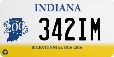 IN license plate 342IM